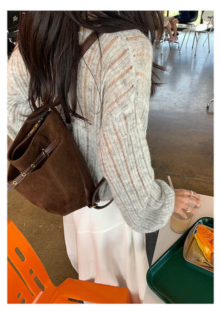 hollow knit top