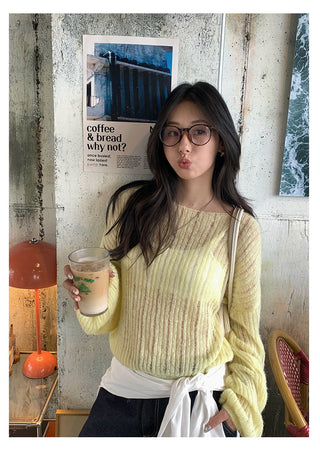 hollow knit top