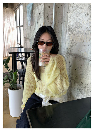 hollow knit top