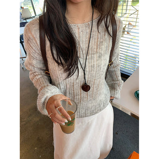 hollow knit top