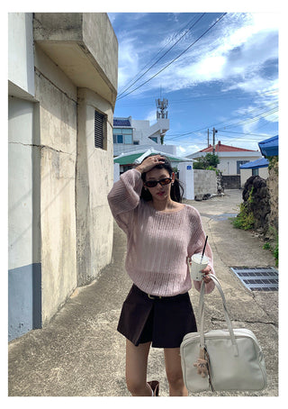 hollow knit top