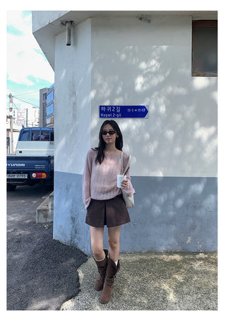 hollow knit top