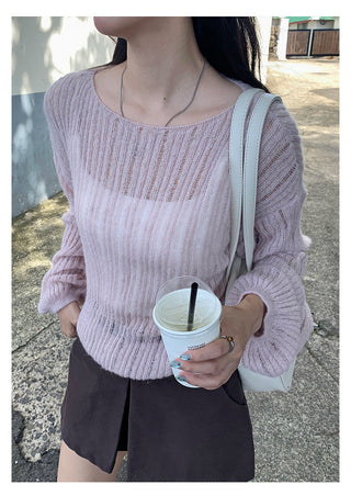 hollow knit top