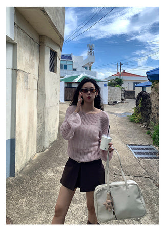 hollow knit top