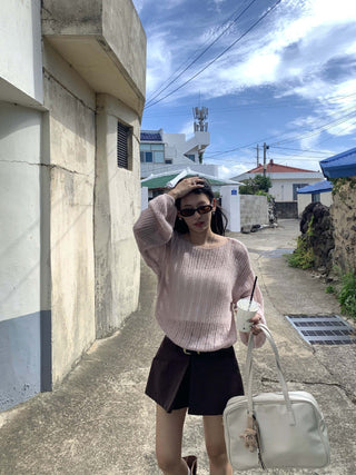 hollow knit top