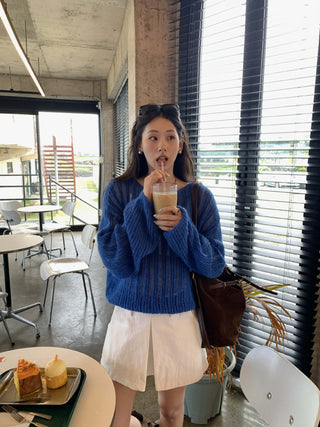 hollow knit top