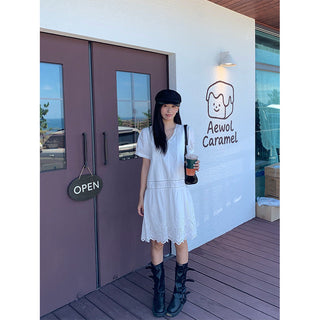 lace embroidery dress