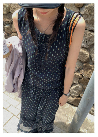 floral sleeveless dress