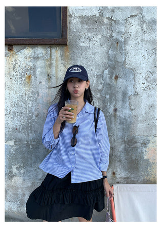 plaid polo top