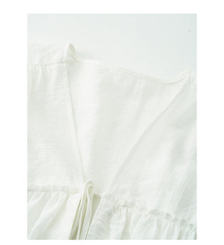 pleated puff top
