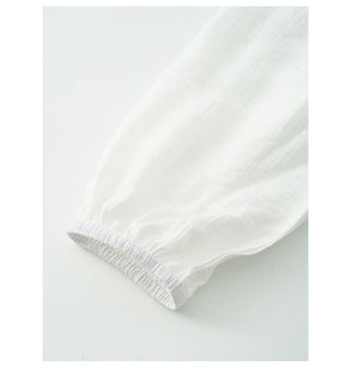 pleated puff top