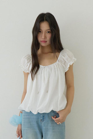 square collar Top