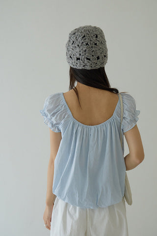 square collar Top