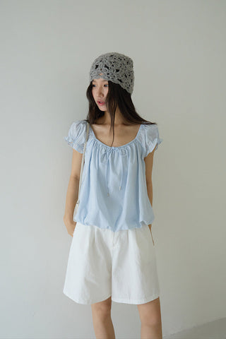 square collar Top