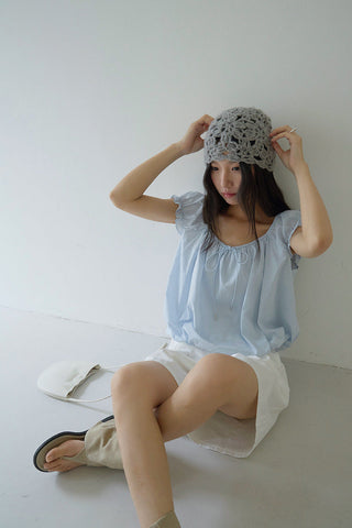 square collar Top