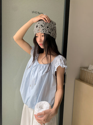 square collar Top