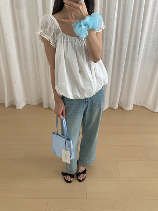 square collar Top
