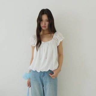 square collar Top