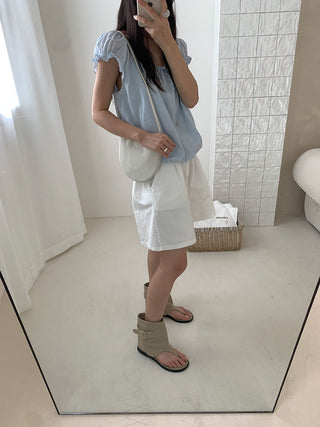 square collar Top