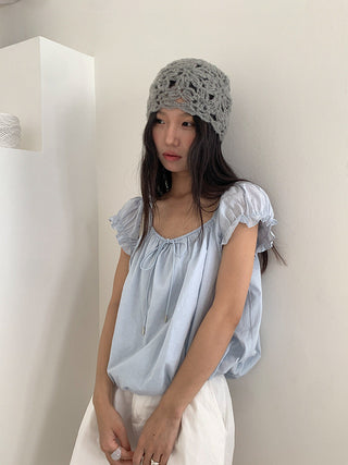 square collar Top