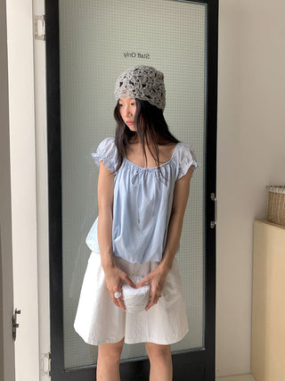 square collar Top