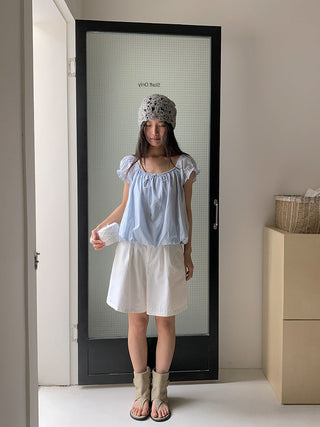 square collar Top