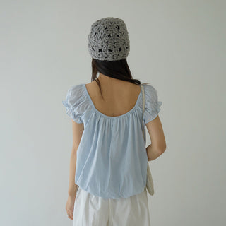 square collar Top