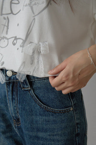 lace bow Top