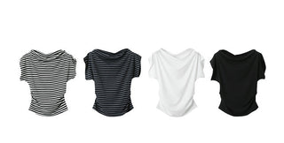 striped off-shoulder Top