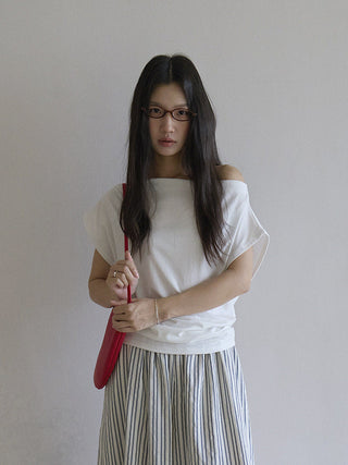 striped off-shoulder Top