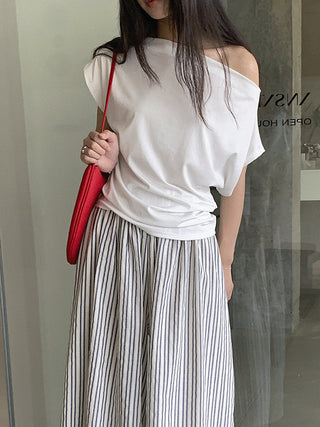 striped off-shoulder Top