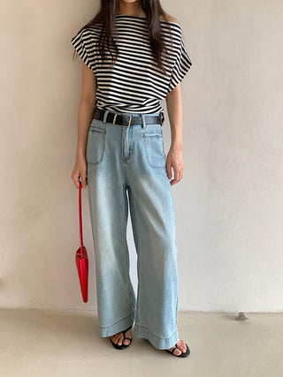 striped off-shoulder Top