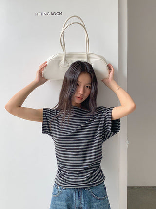 striped off-shoulder Top