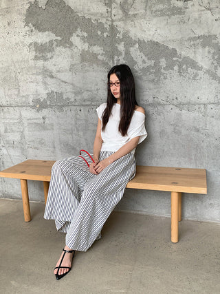 striped off-shoulder Top