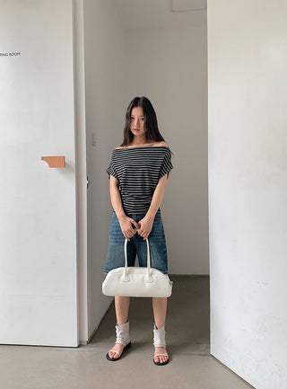 striped off-shoulder Top