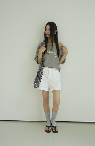 one-shoulder print Top