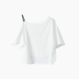 one-shoulder print Top