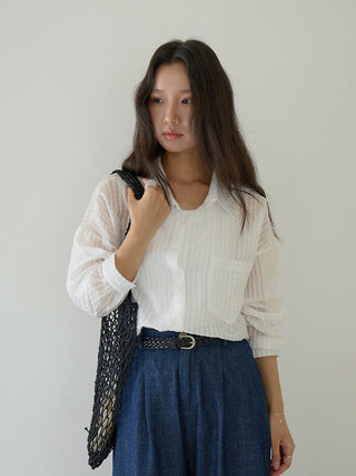 striped Tencel Top