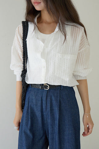 striped Tencel Top
