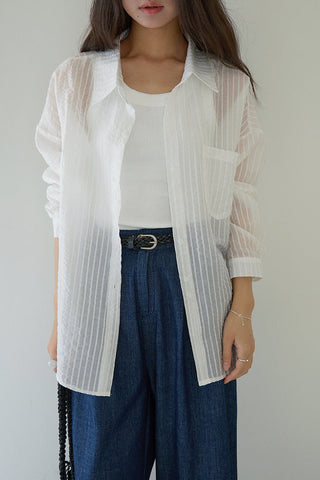 striped Tencel Top