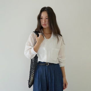 striped Tencel Top