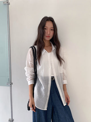 striped Tencel Top