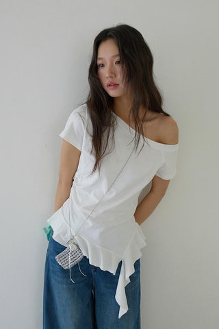irregular off-shoulder