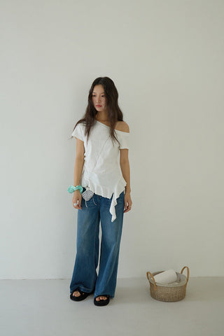 irregular off-shoulder