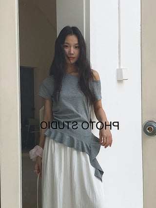 irregular off-shoulder