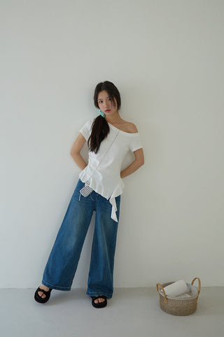 irregular off-shoulder