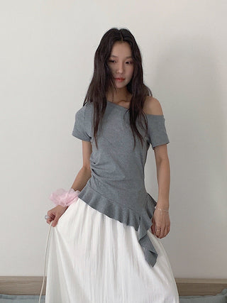 irregular off-shoulder