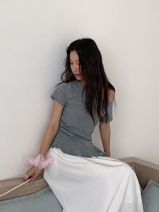 irregular off-shoulder
