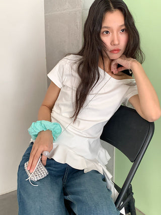 irregular off-shoulder