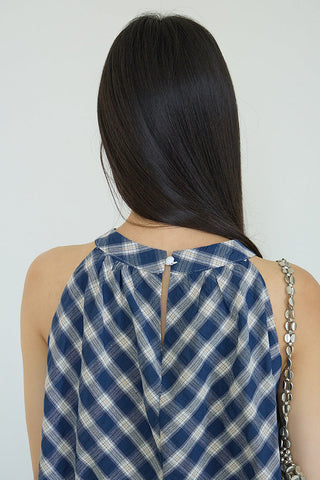 plaid puffy Top